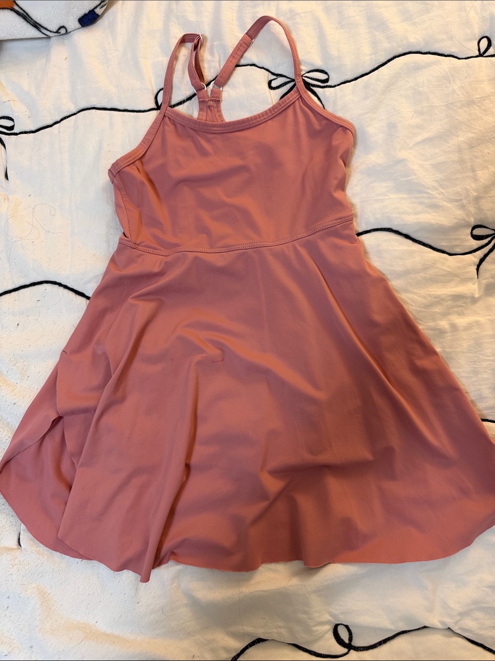 Girls' Mauve Pink Skater Dress with Spaghetti Straps